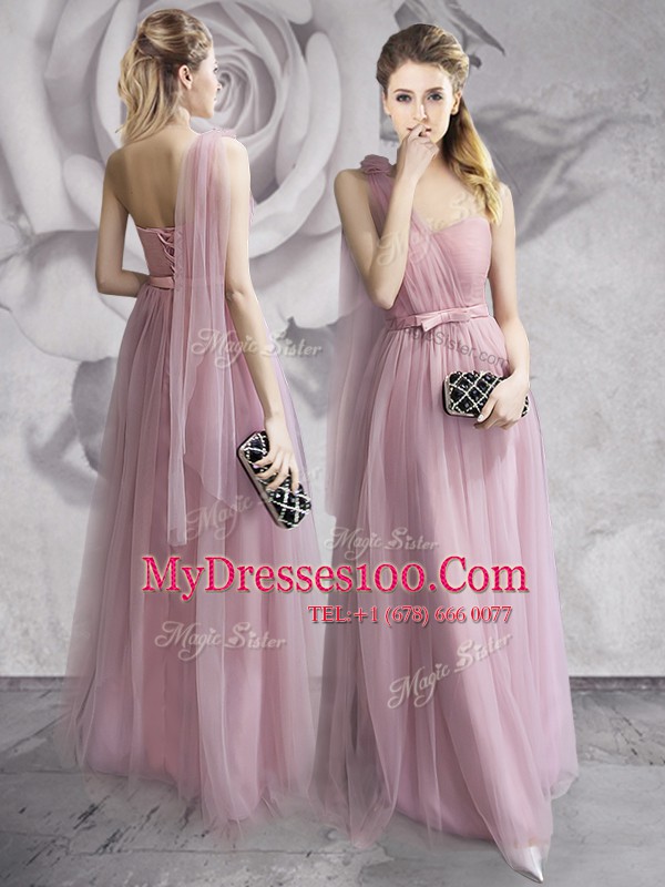 Colorful Scoop Lilac Half Sleeves Tulle Lace Up Prom Dress for Prom and Party