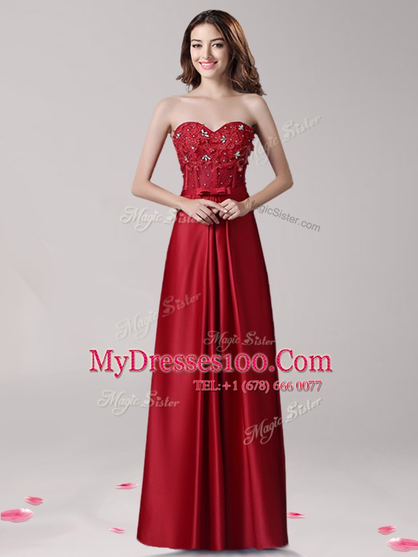 Aqua Blue Sleeveless Beading and Appliques and Bowknot Floor Length Prom Dresses