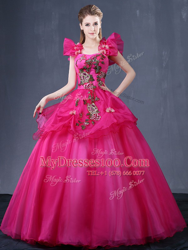 Straps Sleeveless Tulle Sweet 16 Dress Appliques Lace Up