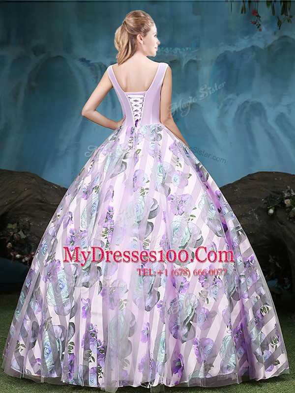Custom Made Straps Sleeveless Tulle 15 Quinceanera Dress Appliques and Pattern Lace Up