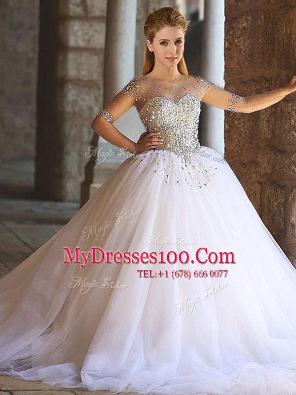 Excellent White Sleeveless Appliques Floor Length Quinceanera Dress
