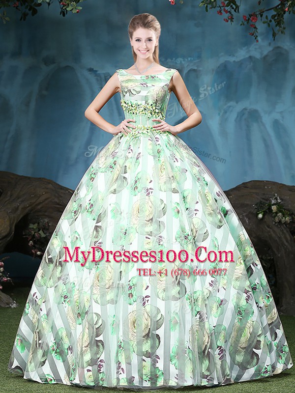 Straps Multi-color Sleeveless Tulle Lace Up Vestidos de Quinceanera for Military Ball and Sweet 16 and Quinceanera