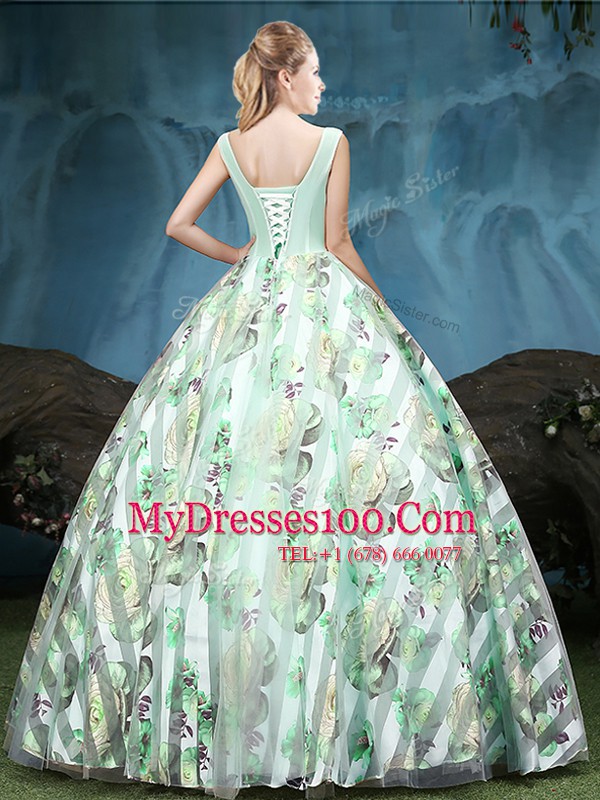 Straps Multi-color Sleeveless Tulle Lace Up Vestidos de Quinceanera for Military Ball and Sweet 16 and Quinceanera