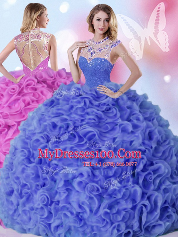 Charming Sleeveless Beading and Ruffles Zipper Quinceanera Dress