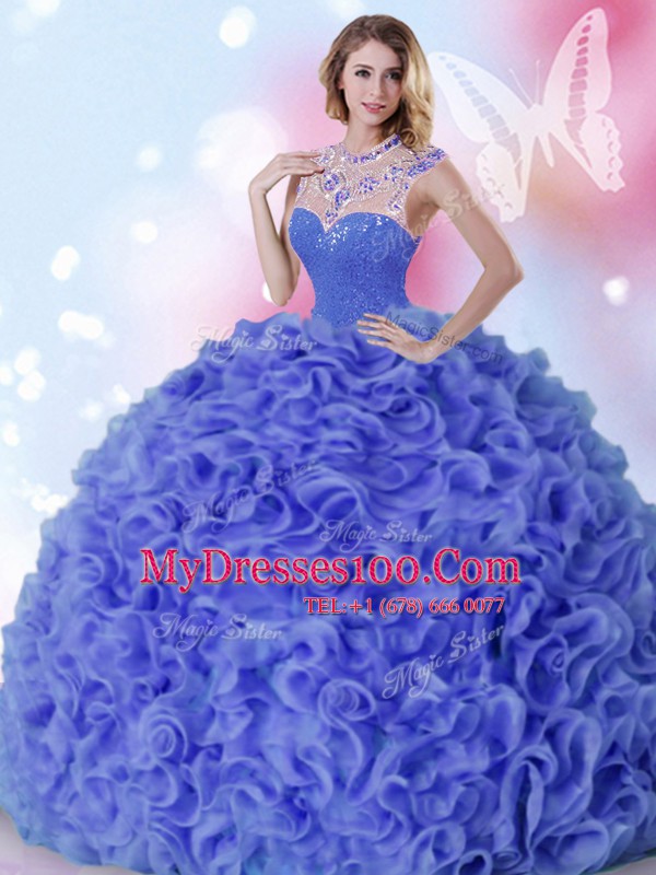 Charming Sleeveless Beading and Ruffles Zipper Quinceanera Dress