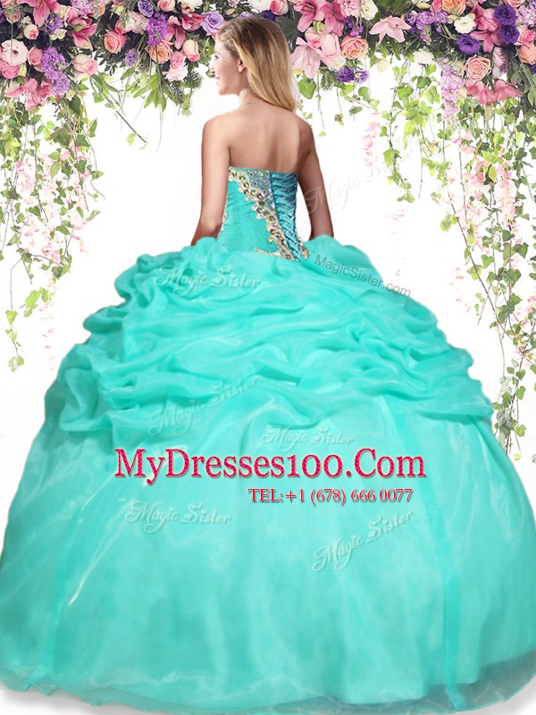 Best Selling Lavender Lace Up Quinceanera Gowns Beading and Pick Ups Sleeveless Floor Length
