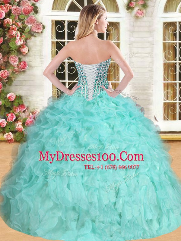 Dramatic Floor Length Ball Gowns Sleeveless Lavender Sweet 16 Dresses Lace Up