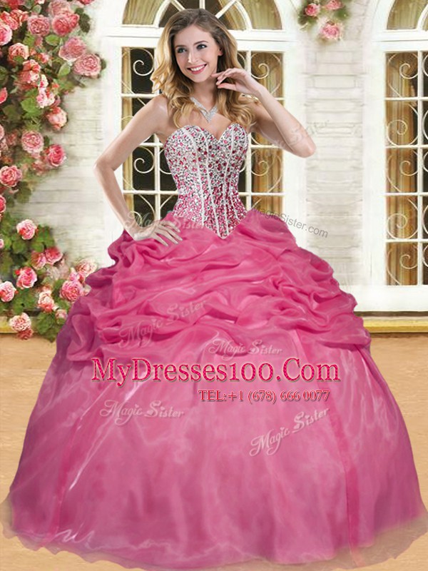 Sleeveless Lace Up Floor Length Beading and Pick Ups Sweet 16 Dresses