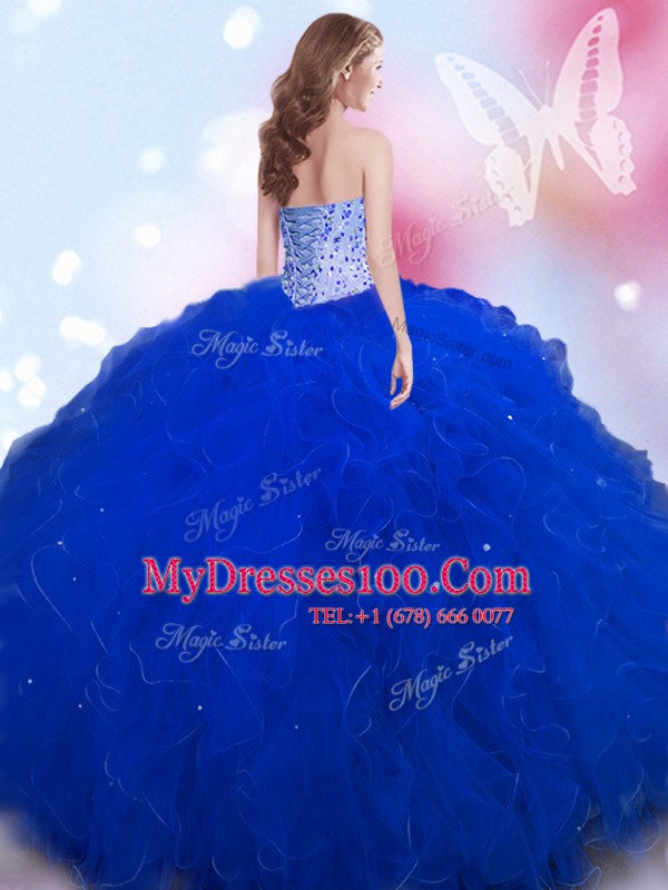 Artistic Tulle Sleeveless Floor Length Ball Gown Prom Dress and Beading