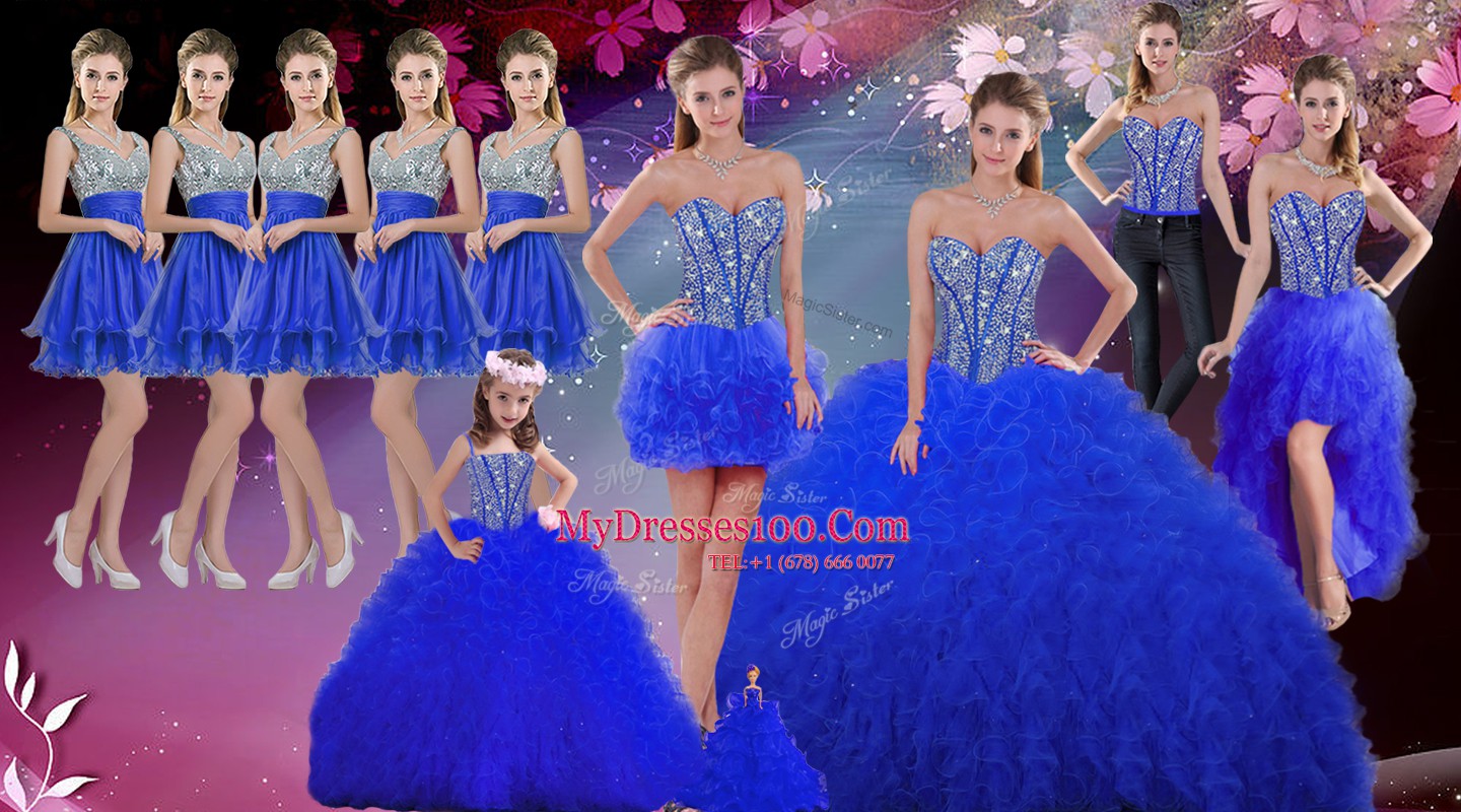 Tulle Sleeveless Floor Length 15 Quinceanera Dress and Beading and Ruffles
