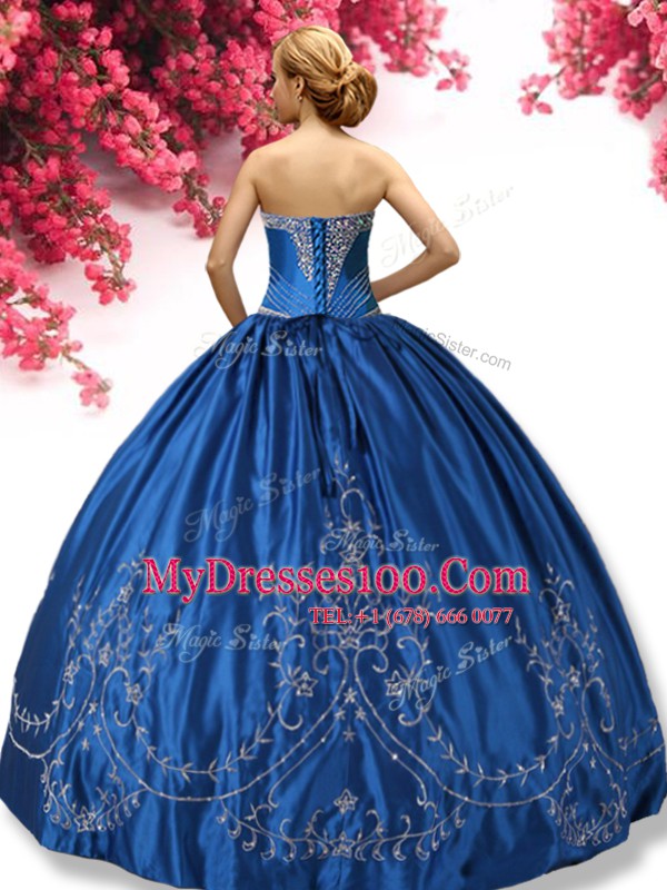 High Quality Wine Red Taffeta Lace Up Sweetheart Sleeveless Floor Length Quince Ball Gowns Embroidery