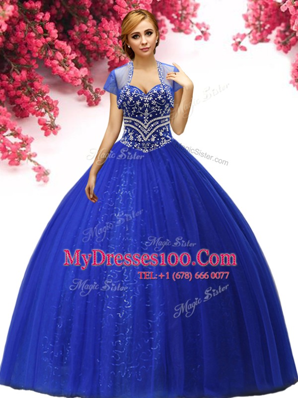 Sleeveless Lace Up Floor Length Beading Sweet 16 Dresses