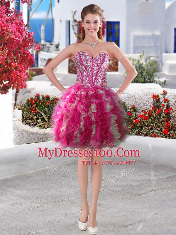 Three Piece Sleeveless Beading Lace Up Quinceanera Gowns