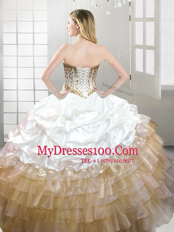 Multi-color Quince Ball Gowns Military Ball and Sweet 16 and Quinceanera and For with Beading and Pick Ups Sweetheart Sleeveless Lace Up
