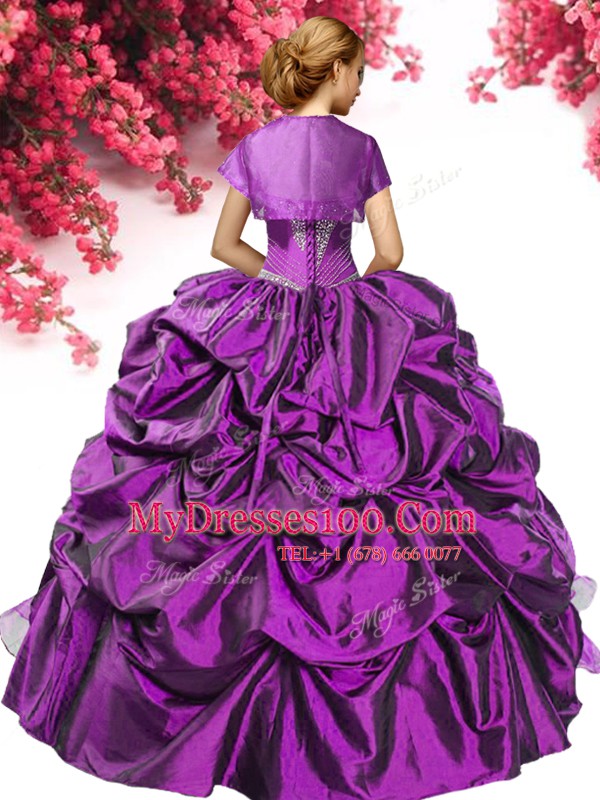 Beading and Embroidery and Pick Ups Ball Gown Prom Dress Teal Lace Up Sleeveless Floor Length