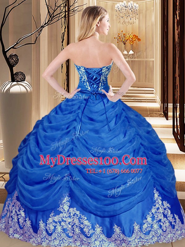 Smart Hot Pink Ball Gowns Appliques and Embroidery and Pick Ups Quinceanera Gowns Lace Up Tulle Sleeveless Floor Length
