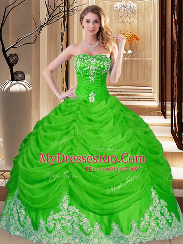 Sweet Tulle Lace Up Sweetheart Sleeveless Floor Length Quinceanera Gowns Lace and Appliques