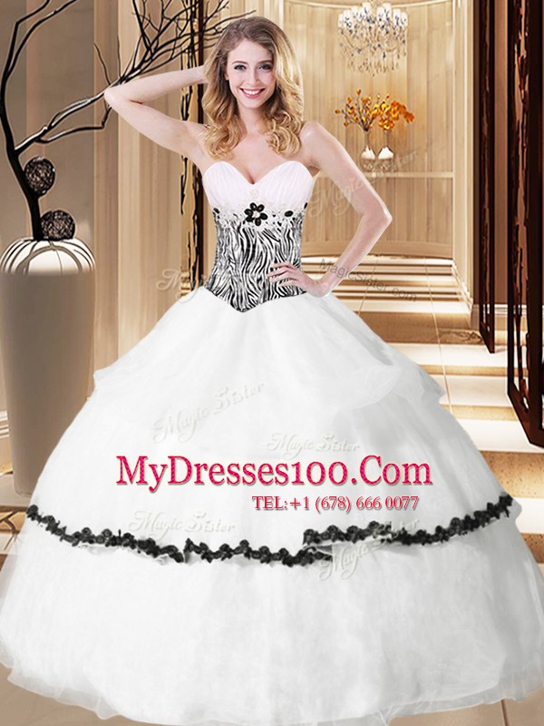 Sexy Organza Sleeveless Floor Length 15 Quinceanera Dress and Ruffled Layers and Pattern